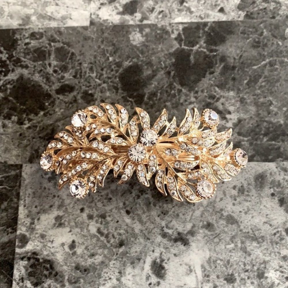 (2 for $10) NWOT Rhinestone / Gold Hair Clip